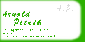 arnold pitrik business card